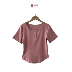 半袖Tシャツ ボタンスリム半袖Tシャツ(7color)