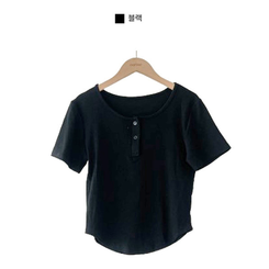 半袖Tシャツ ボタンスリム半袖Tシャツ(7color)