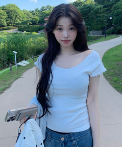 半袖Tシャツ オフレースTシャツ IVORY