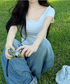 半袖Tシャツ オフレースTシャツ IVORY