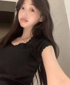 半袖Tシャツ オフレースTシャツ BLACK