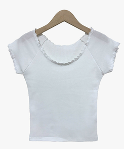 半袖Tシャツ オフレースTシャツ