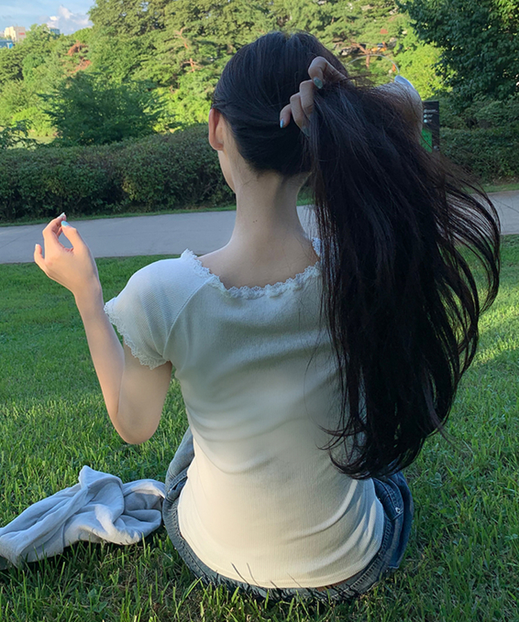 オフレースTシャツ IVORY