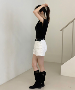 半袖Tシャツ シャーリング半袖Tシャツ BLACK