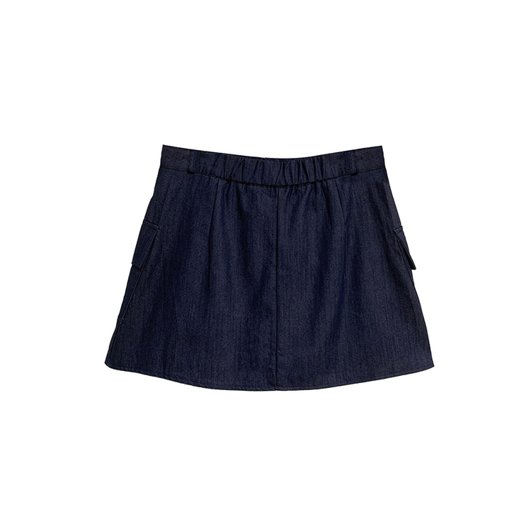 터이 데님 뒷밴딩 리본 끈 나시 포켓 미니 스커트