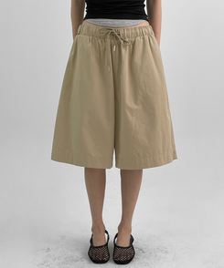 ショートパンツ コットンバンディングハーフパンツ BEIGE