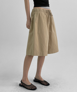 ショートパンツ コットンバンディングハーフパンツ BEIGE
