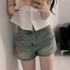 ショートパンツ ウォッシングデニムショートパンツ VINTAGE BLUE
