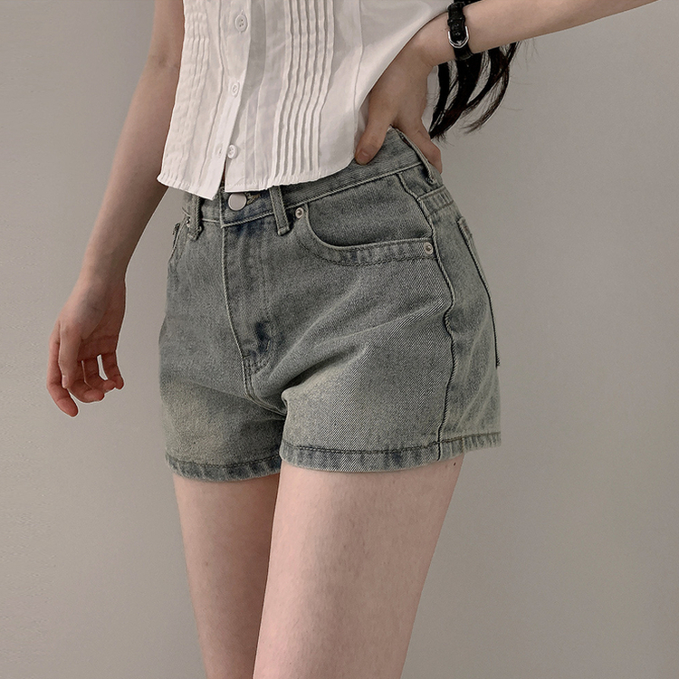 ウォッシングデニムショートパンツ VINTAGE BLUE