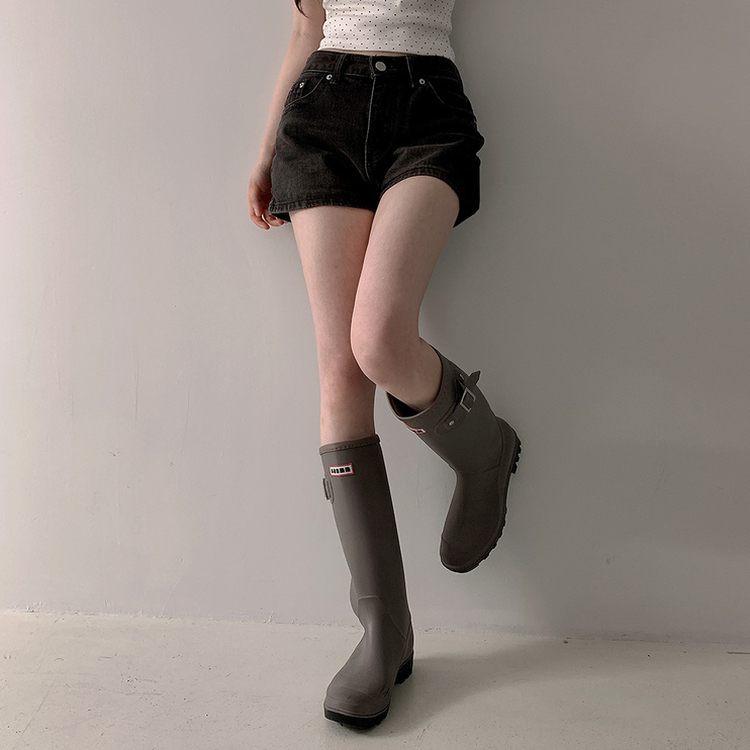 ウォッシングデニムショートパンツ BLACK DENIM