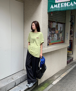 コットンパンツ コットンバンディングワイドパンツ BLACK