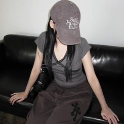 半袖Tシャツ パンチングレース半袖Tシャツ BROWN
