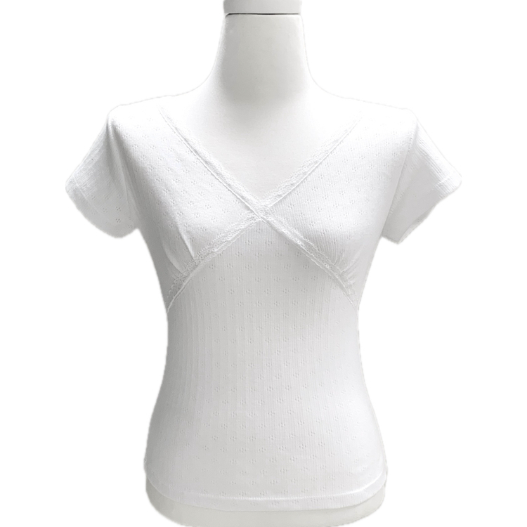 パンチングレース半袖Tシャツ