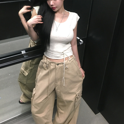ニット サマーリボンキャップスリーブニット WHITE