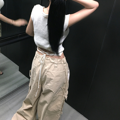 ニット サマーリボンキャップスリーブニット WHITE