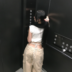 ニット サマーリボンキャップスリーブニット WHITE