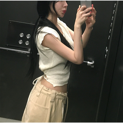 ニット サマーリボンキャップスリーブニット WHITE