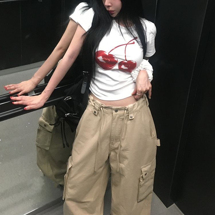 Y2Kチェリースリム半袖Tシャツ IVORY