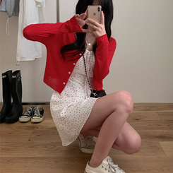 ロングワンピース フラワーシャーリングリボンフレアワンピース IVORY