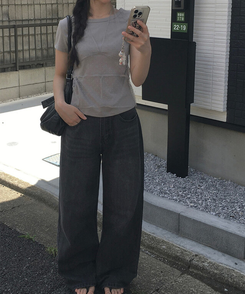 半袖Tシャツ ドットシースルーレイヤード半袖Tシャツ GREY