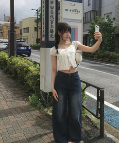 ブラウス リボンオープンクロップブラウス IVORY