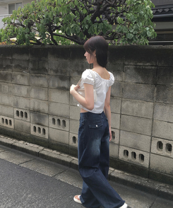 ブラウス リボンオープンクロップブラウス IVORY