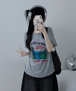 半袖Tシャツ フォレストプリンティング半袖Tシャツ GREY