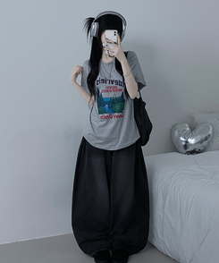 半袖Tシャツ フォレストプリンティング半袖Tシャツ GREY