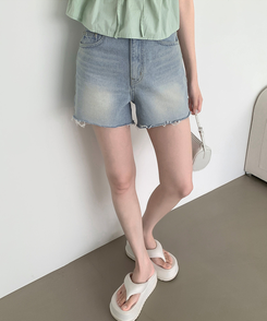 ショートパンツ ウォッシングデイリーデニムショートパンツ LIGHT BLUE