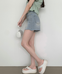 ショートパンツ ウォッシングデイリーデニムショートパンツ LIGHT BLUE