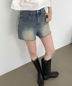 ショートパンツ ウォッシングデイリーデニムショートパンツ MID DENIM