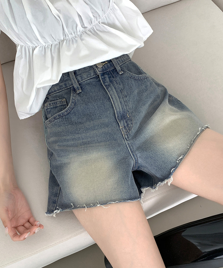 ウォッシングデイリーデニムショートパンツ MID DENIM
