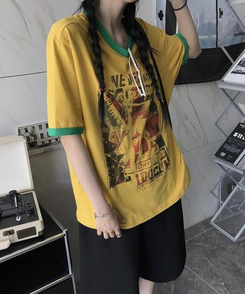 半袖Tシャツ バイカラー半袖Tシャツ DARK YELLOW