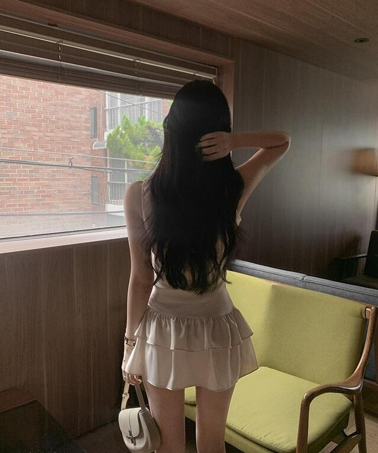 ティアードミニスカート BEIGE