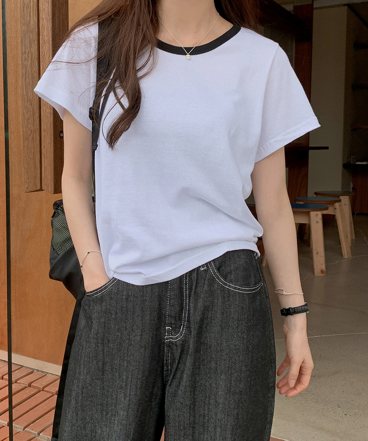 リンガーバイカラー半袖Tシャツ｜半袖Tシャツ｜韓国ファッション通販 SONA