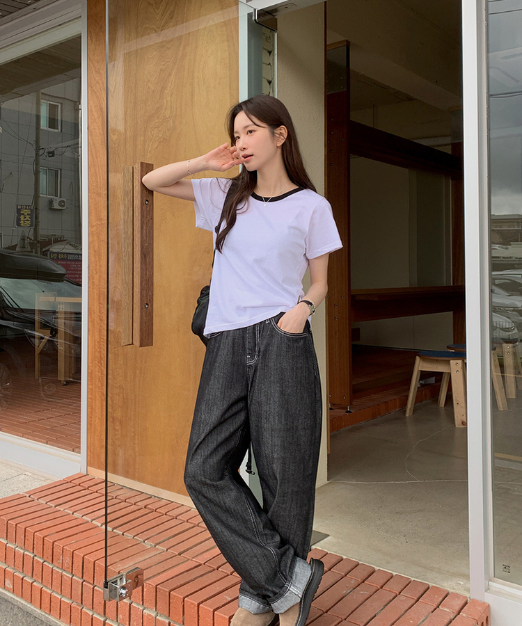 リンガーバイカラー半袖Tシャツ｜半袖Tシャツ｜韓国ファッション通販 SONA
