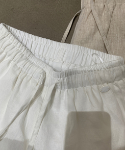 ショートパンツ リネンサマーバンディングハーフパンツ