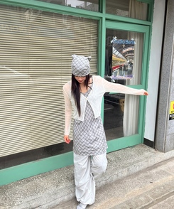 カーディガン シースルーボタンクロップカーディガン IVORY