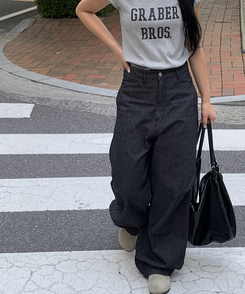 デニム ストライプデニムパンツ BLUE