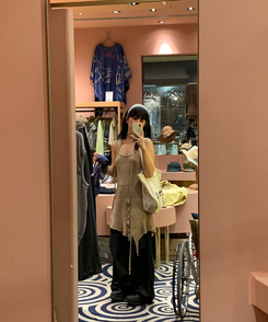 デニム ストライプデニムパンツ BLUE