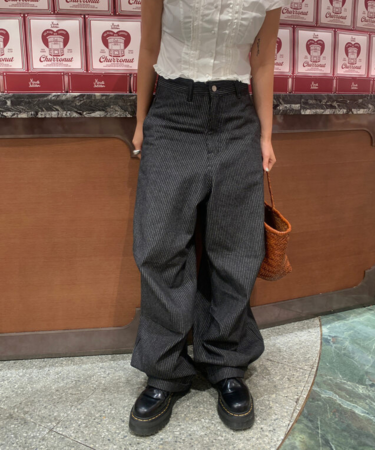 ストライプデニムパンツ BLUE