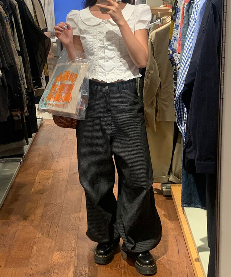 ストライプデニムパンツ BLUE