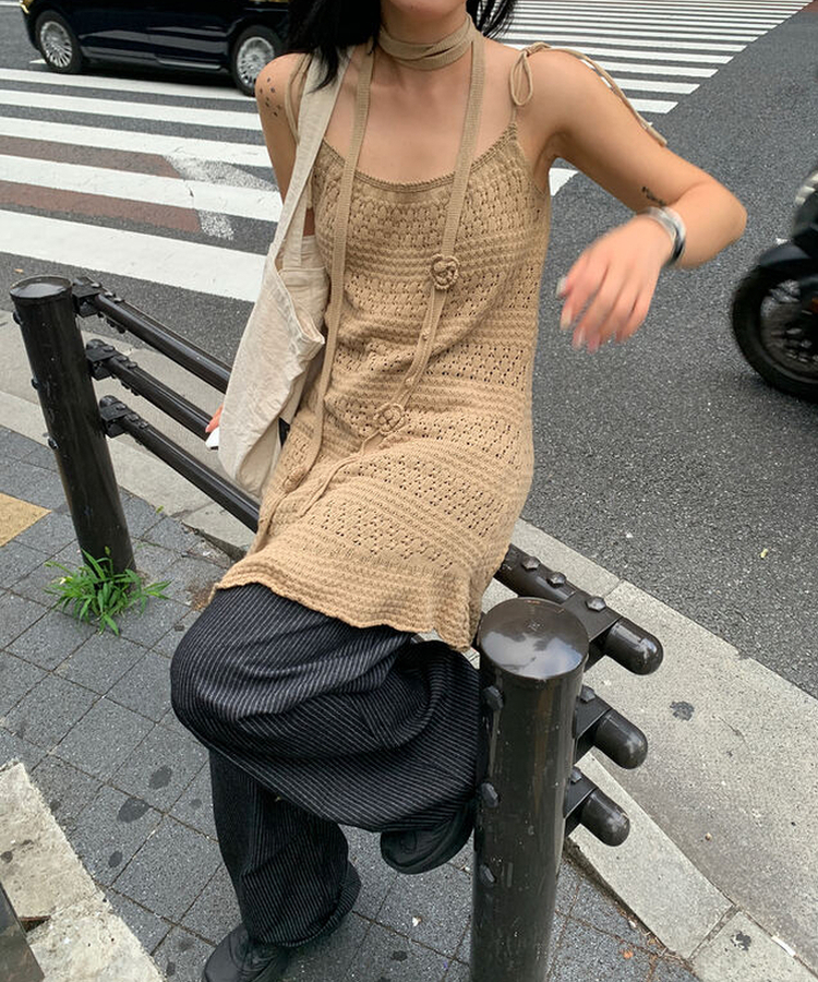ストライプデニムパンツ BLUE