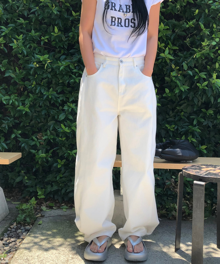 クローバーコットンパンツ WHITE