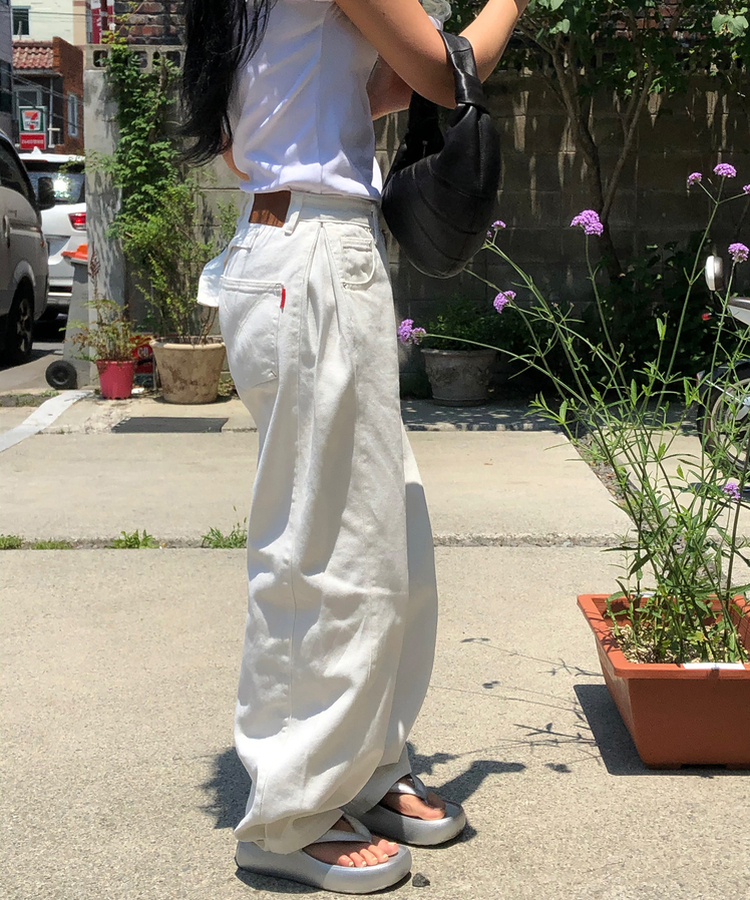 クローバーコットンパンツ WHITE