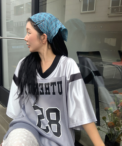 ファッション雑貨 チェックバンダナスカーフ BLUE