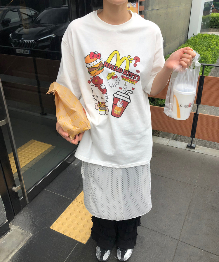 レイヤードドットスカート IVORY