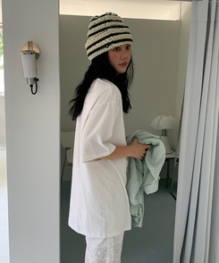 半袖Tシャツ キティージップ半袖Tシャツ CREAM