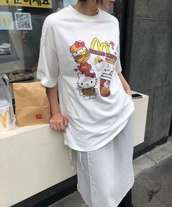 半袖Tシャツ キティージップ半袖Tシャツ IVORY