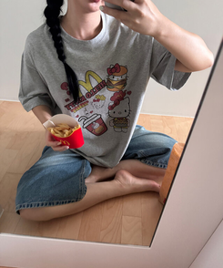 半袖Tシャツ キティージップ半袖Tシャツ GRAY